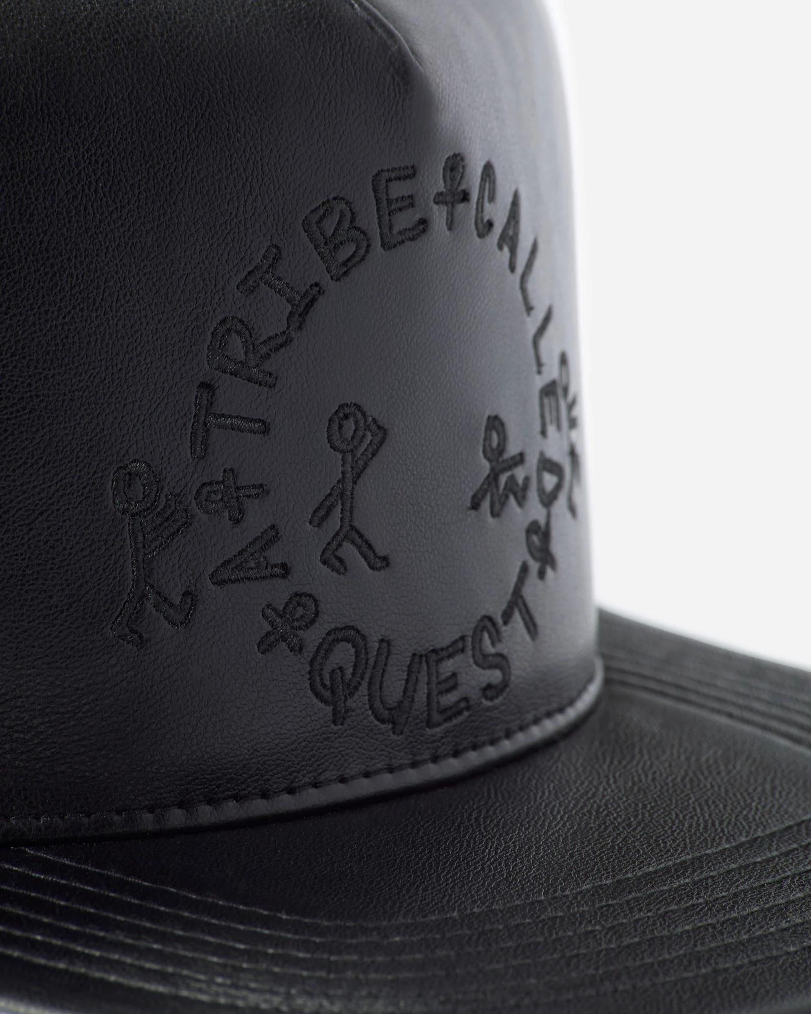 ATCQ Faux Leather Black Hat - Image 3